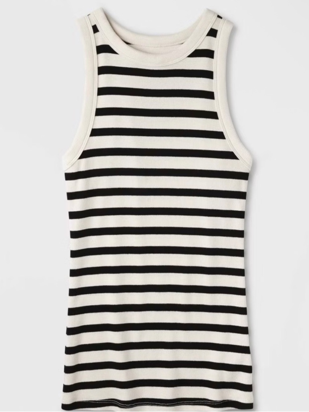 NWT A new day Black and White Striped Ribbed Tank Top. Size 2X.